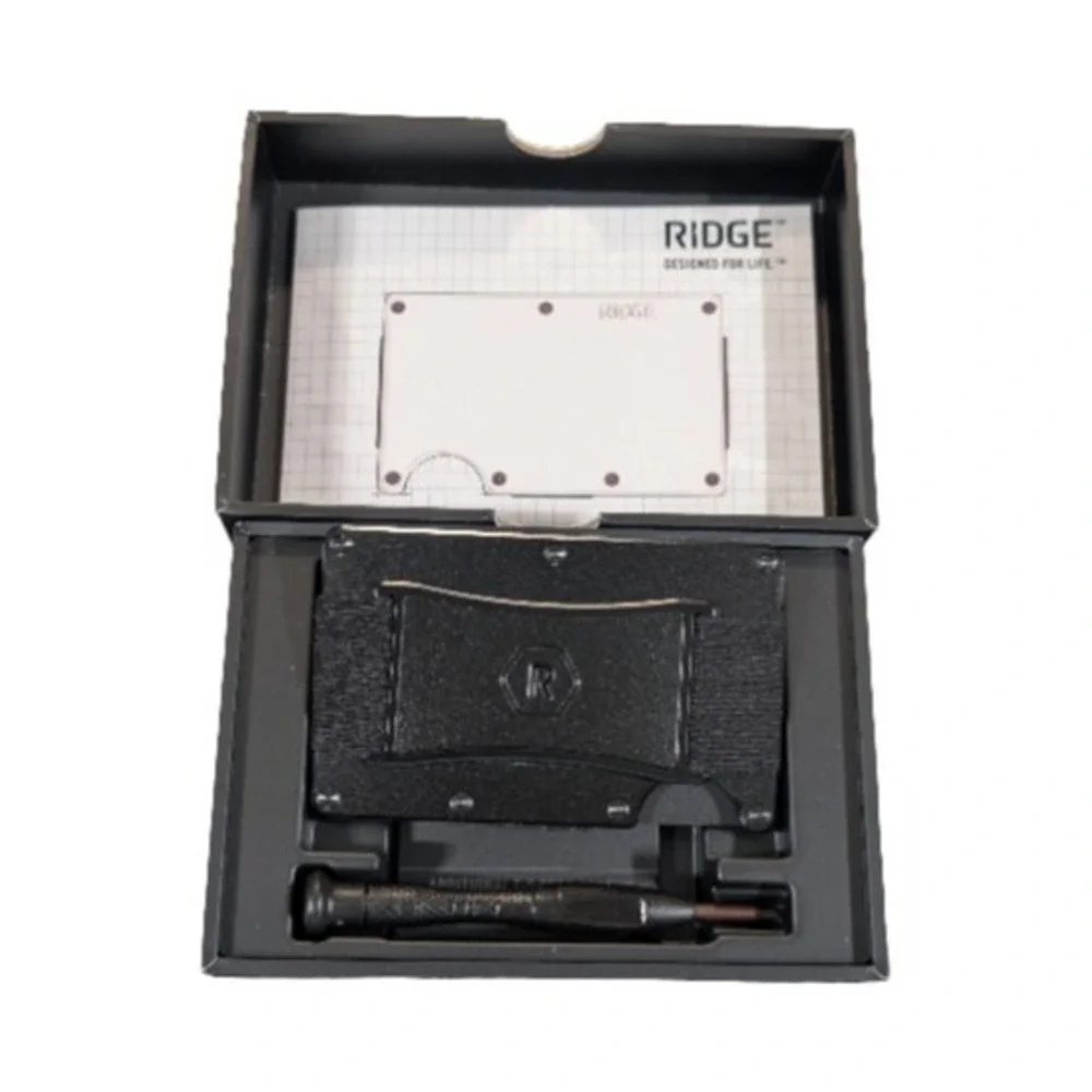Pp3O The Ridge Wallet 2.0 - Aluminum With Cash Strap - Royal (Black) Model A0449